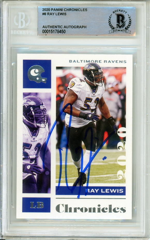 2020 Panini Chronicles #8 Ray Lewis Baltimore Ravens BAS Autograph 10