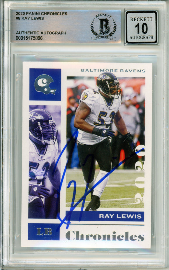 2020 Panini Chronicles #8 Ray Lewis Baltimore Ravens BAS Autograph 10