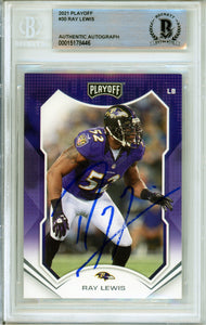 2021 Panini Playoff #30 Ray Lewis Baltimore Ravens BAS Autograph 10