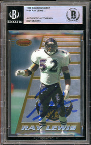 1996 Bowman's Best #164 Ray Lewis RC Baltimore Ravens BAS Auto