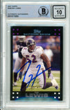 2007 Topps #268 Ray Lewis Baltimore Ravens BAS Auotgraph 10