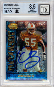 1995 Bowman's Best #R28 Derrick Brooks RC Buccaneers BGS 8.5 Autograph 10