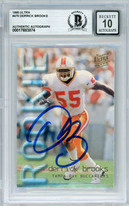 1995 Ultra Extra #470 Derrick Brooks RC Buccaneers BGS Autograph 10