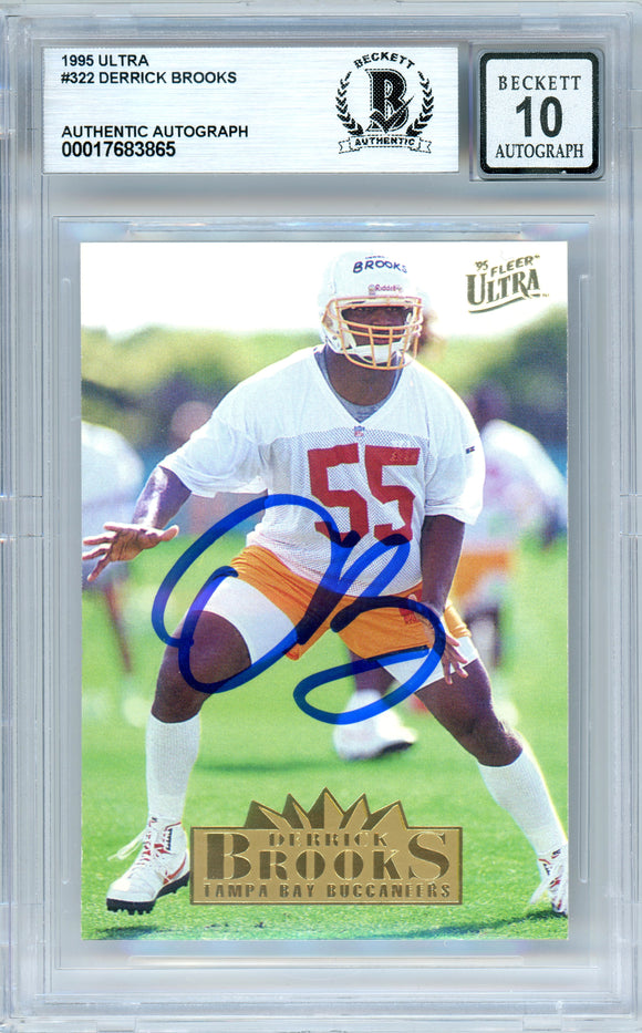 1995 Fleer Ultra #322 Derrick Brooks RC Buccaneers BGS Autograph 10