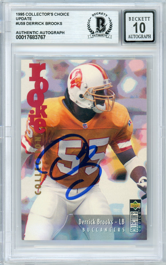 1995 Collector's Choice Update #U59 Derrick Brooks RC Bucs BGS Auto 10