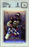 1998 Topps Finest #135 Randy Moss RC Vikings BGS 8 Autograph 10