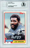 1981 Topps #495 Joe Greene Pittsburgh Steelers BGS Autograph
