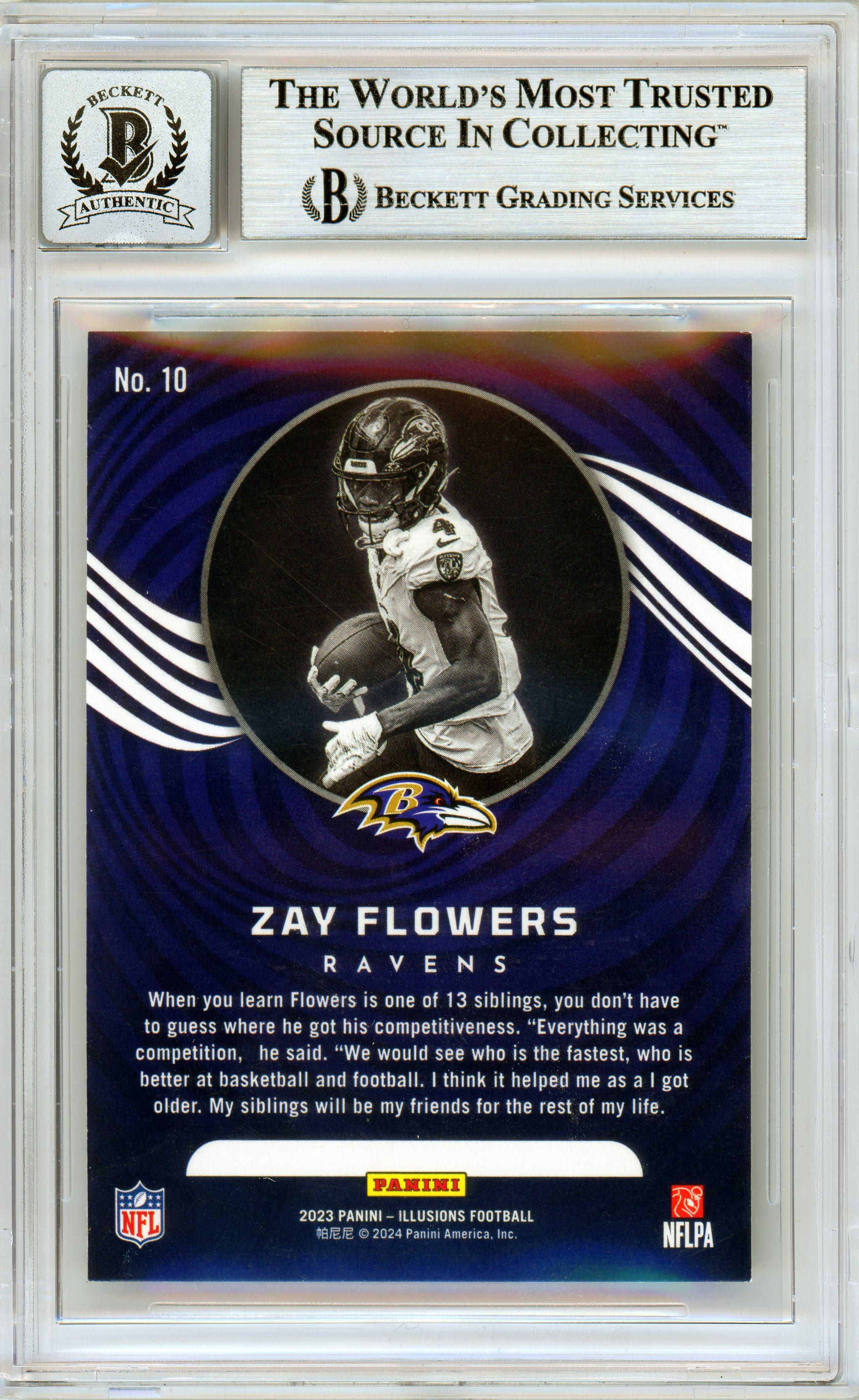 2023 Panini Illusions Emerald #10 Zay Flowers RC Ravens BGS