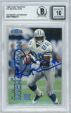 1999 Fleer Tradition #75 Michael Irvin Dallas Cowboys BGS Autograph 10