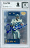 1999 Leaf Certified #114 Michael Irvin Dallas Cowboys BGS Autograph 10