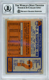 1976 Topps #300 O.J. Simpson Buffalo Bills BGS Autograph 10