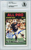 1974 Topps #130 O.J. Simpson Buffalo Bills BGS Autograph