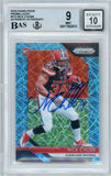 2018 Panini Prizm Blue Lazer #213 Nick Chubb RC Browns BGS 9 Autograph 10