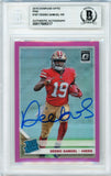2019 Donruss Optic Pink Holo Rated Rookie #167 Deebo Samuel  49ers BGS Auto