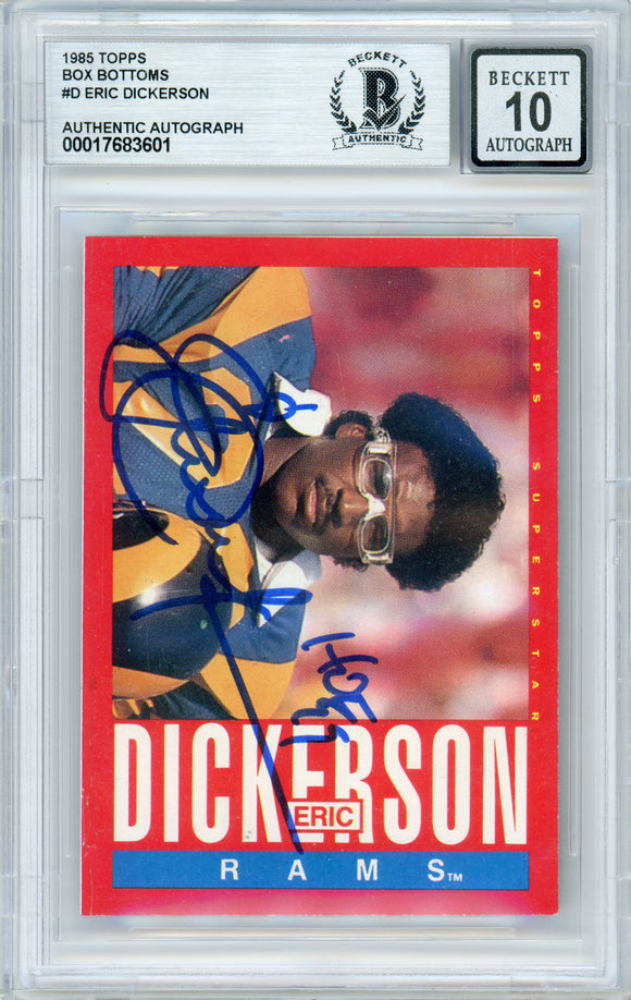 1985 Topps Box Bottoms #D Eric Dickerson w/ 