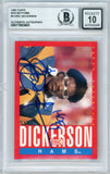 1985 Topps Box Bottoms #D Eric Dickerson w/ "HOF" Insc. Rams BGS Autograph 10