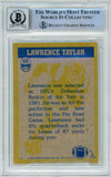 1982 Topps In Action #435 Lawrence Taylor RC Giants BGS Autograph 10