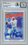 1993 Topps - Team Leaders #265 Warren Moon w/ "HOF" Houston Oilers BGS Autograph 10
