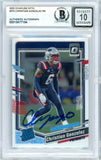 2023 Donruss Optic #274 Christian Gonzalez RC New England Patriots BGS Autograph 10