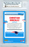 2023 Donruss Optic - Purple Shock #274 Christian Gonzalez RC New England Patriots BGS Autograph