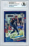 2023 Donruss Optic - Purple Shock #274 Christian Gonzalez RC New England Patriots BGS Autograph