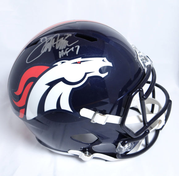 Terrell Davis Autographed Denver Broncos Speed Helmet w HOF- Beckett W *Silver