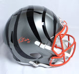 Tee Higgins Autographed Bengals F/S Flash Speed Helmet-Beckett W Hologram *Orange