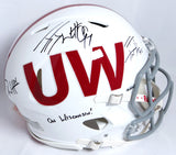 Derek, TJ, JJ Watt Signed Badgers White TB Speed Authentic Helmet w/ Insc- JSA W *Black