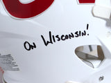 Derek, TJ, JJ Watt Signed Badgers White TB Speed Authentic Helmet w/ Insc- JSA W *Black
