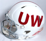 Derek, TJ, JJ Watt Signed Badgers White TB Speed Authentic Helmet w/ Insc- JSA W *Black