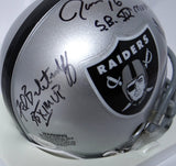 Allen, Biletnikoff, Plunkett Autographed Raiders Speed Mini Helmet w/ SB MVP - JSA *Black