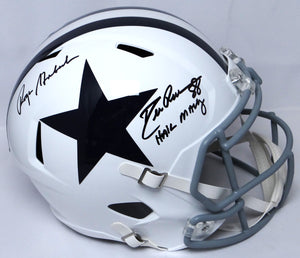 * Drew Pearson Roger Staubach Signed Cowboys F/S 60-63 Speed Helmet-Beckett W Holo