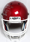 White, Owens, Sims Signed OU F/S Schutt Replica Helmet w/Insc - Beckett *Silver