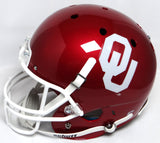 White, Owens, Sims Signed OU F/S Schutt Replica Helmet w/Insc - Beckett *Silver