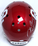 White, Owens, Sims Signed OU F/S Schutt Replica Helmet w/Insc - Beckett *Silver