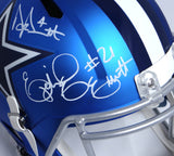 Prescott, Cooper, Elliott Autographed Cowboys Blaze Replica Helmet -Beckett