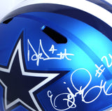 Prescott, Cooper, Elliott Autographed Cowboys Blaze Replica Helmet -Beckett