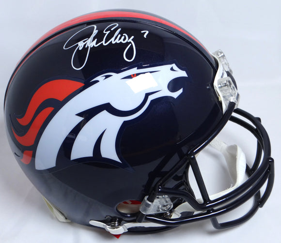 John Elway Autographed Broncos F/S Proline Helmet- Beckett W Holo *White