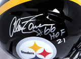 Alan Faneca Autographed Steelers F/S Speed Helmet w/ HOF - Beckett W Holo *Silver