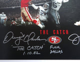 Joe Montana & Dwight Clark Autographed 49ers 11x14 Photo - Beckett