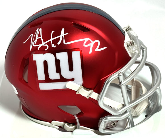 blaze football helmets Michael Strahan Signed Giants Blaze Speed Mini Helmet