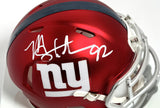 Michael Strahan Signed Giants Blaze Speed Mini Helmet - JSA *White