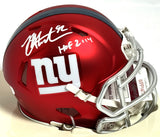 Michael Strahan Signed W/ HOF Giants Blaze Speed Mini Helmet - JSA *White