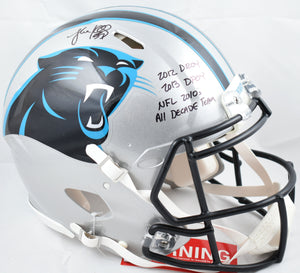 Luke Kuechly Signed Panthers F/S Speed Authentic Helmet Stats-Beckett W Hologram