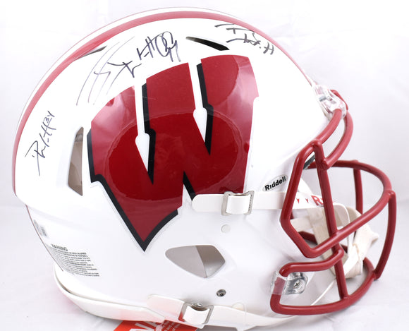 Watt Brothers Autographed Wisconsin F/S Speed Authentic Helmet - Beckett W Holo