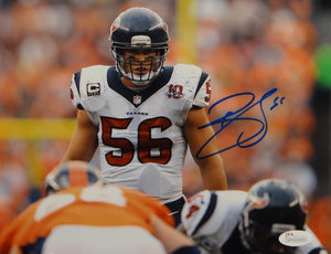 Brian Cushing Autographed Texans 8x10 Front View On Field Photo- JSA W Auth