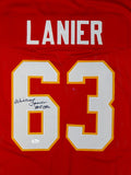 Willie Lanier Autographed Red Pro Style Jersey W/ HOF- JSA W Authenticated