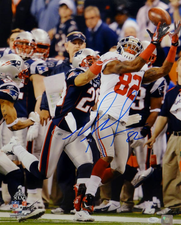 Mario Manningham Autographed Giants 16x20 Super Bowl Catch Photo- JSA Auth