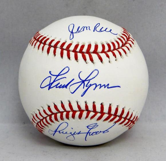 Jim Rice Fred Lynn Dwight Evans Autographed Rawlings OML Baseball- JSA W Auth