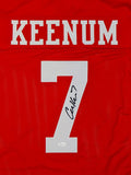 Case Keenum Autographed Red College Style Jersey- JSA W Authenticated